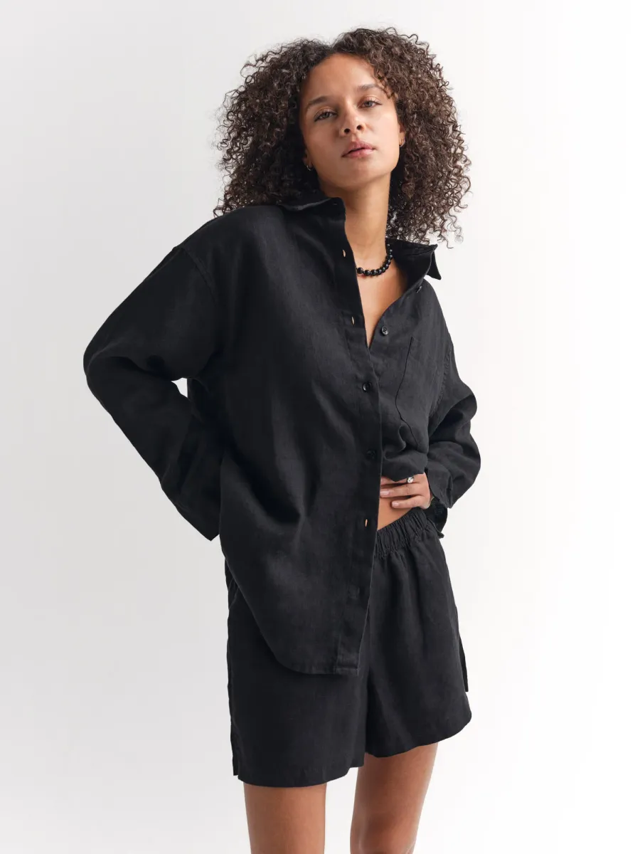 Organic Linen Oversized Button Down 2