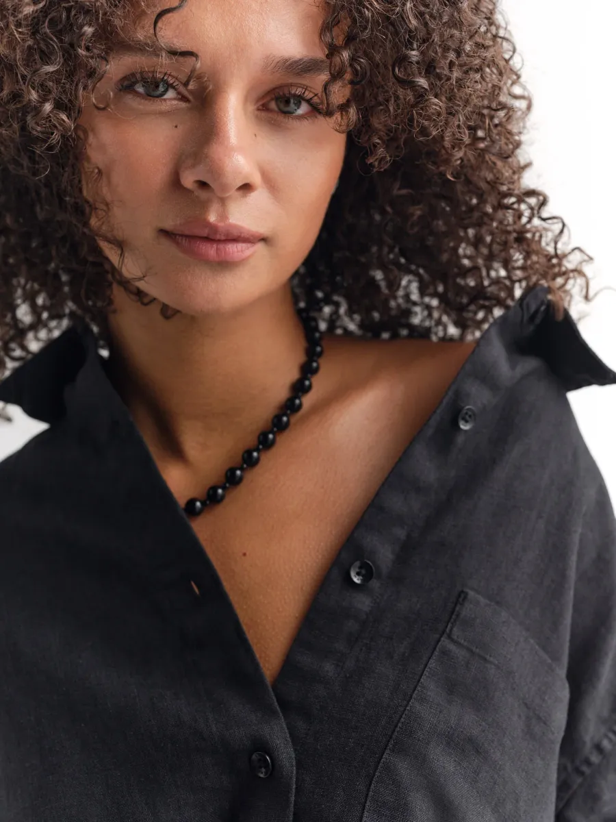 Organic Linen Oversized Button Down 3