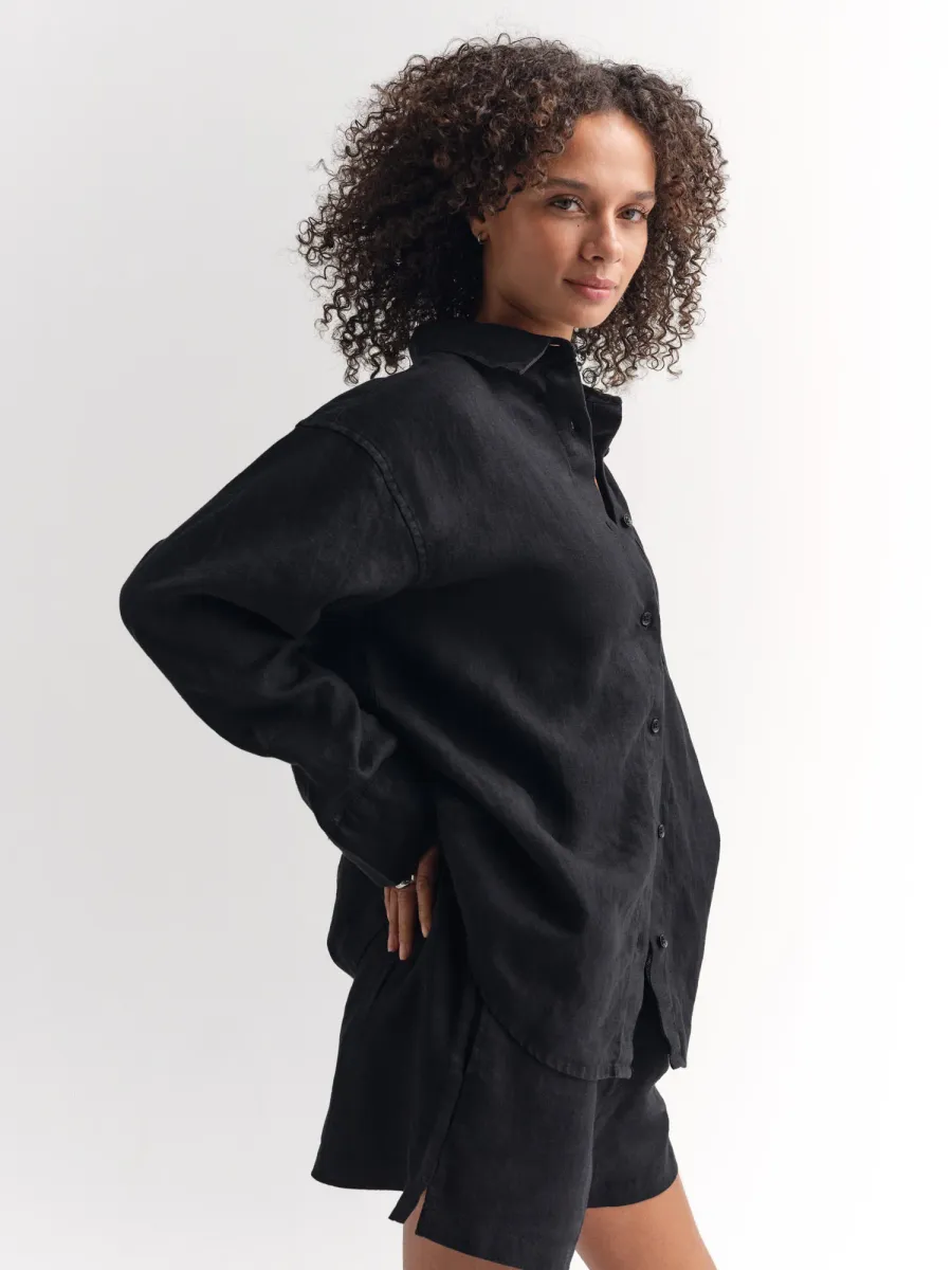 Organic Linen Oversized Button Down 4