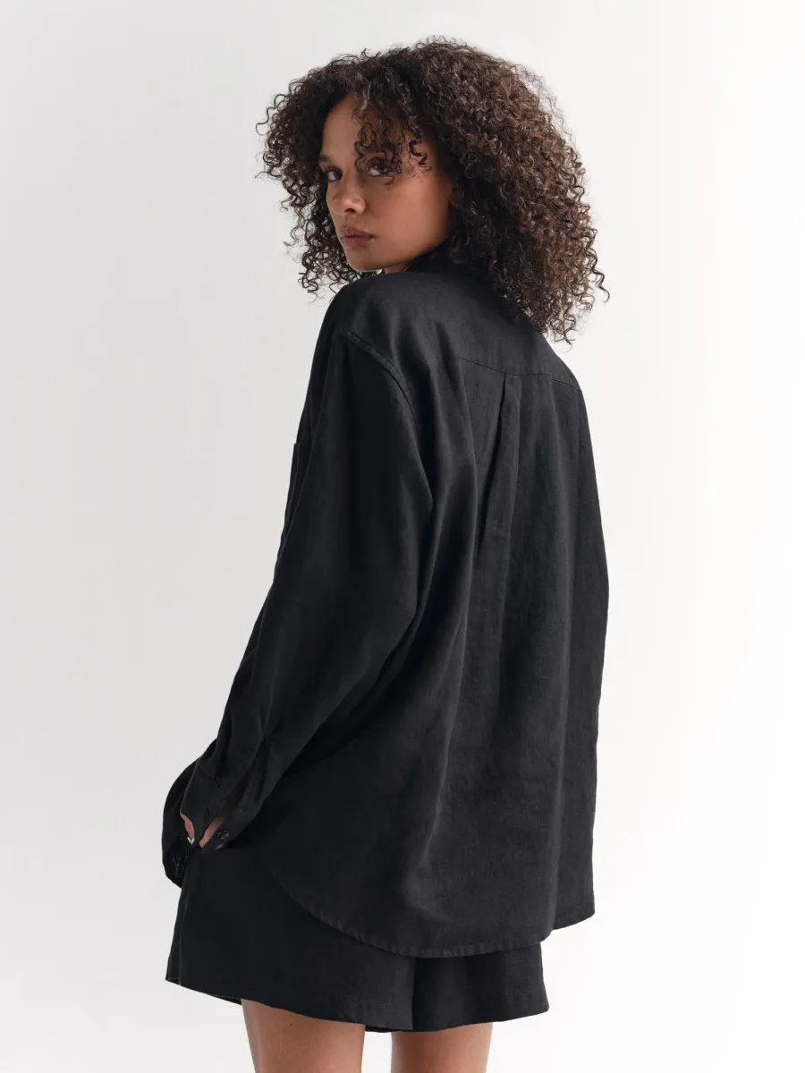 Organic Linen Oversized Button Down 5