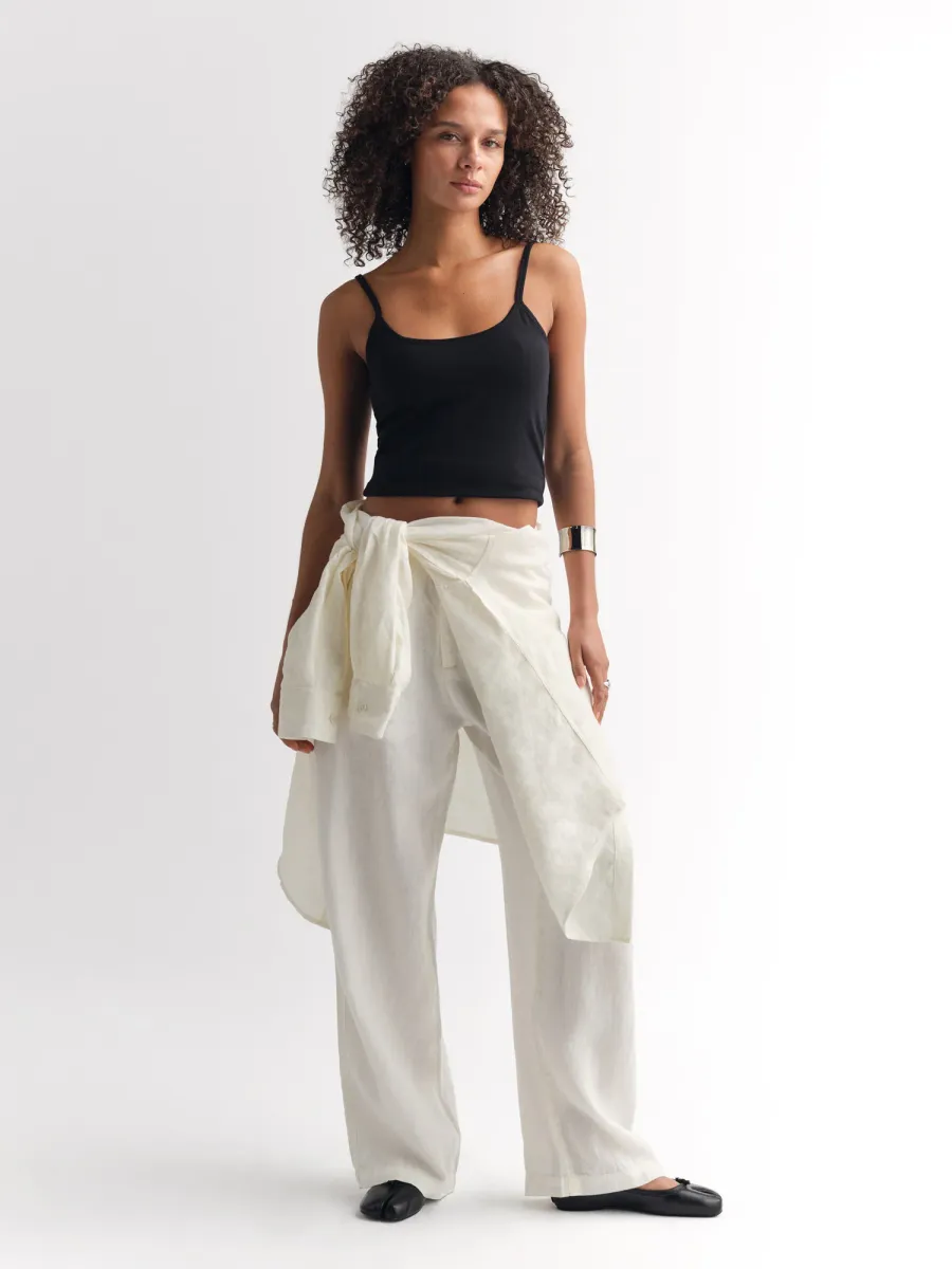 Organic Linen Pleated Pant 2