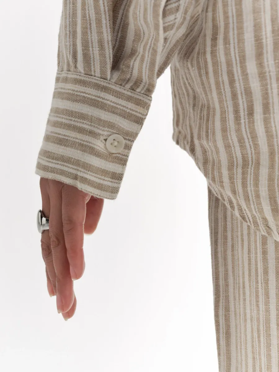 Organic Linen Striped Oversized Button Down 6