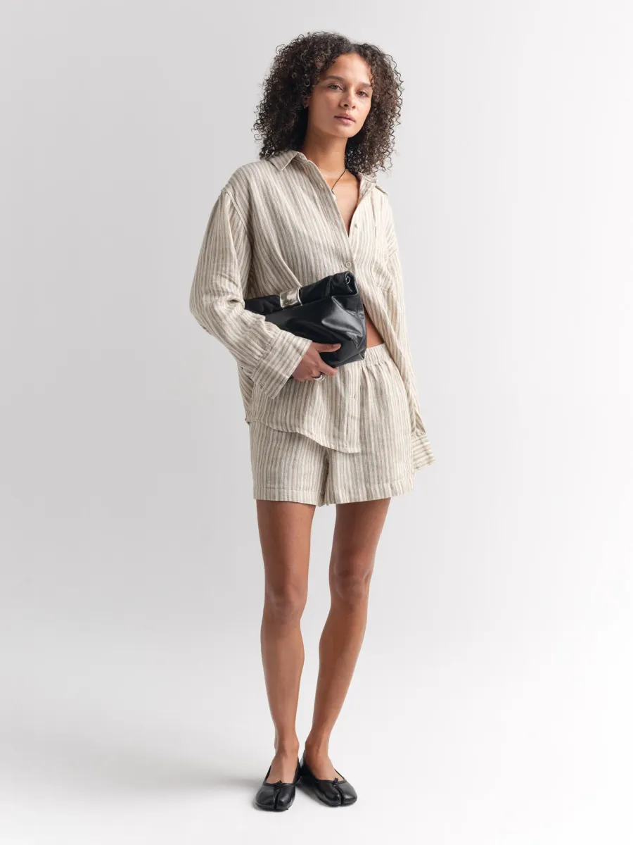 Organic Linen Striped Short 2