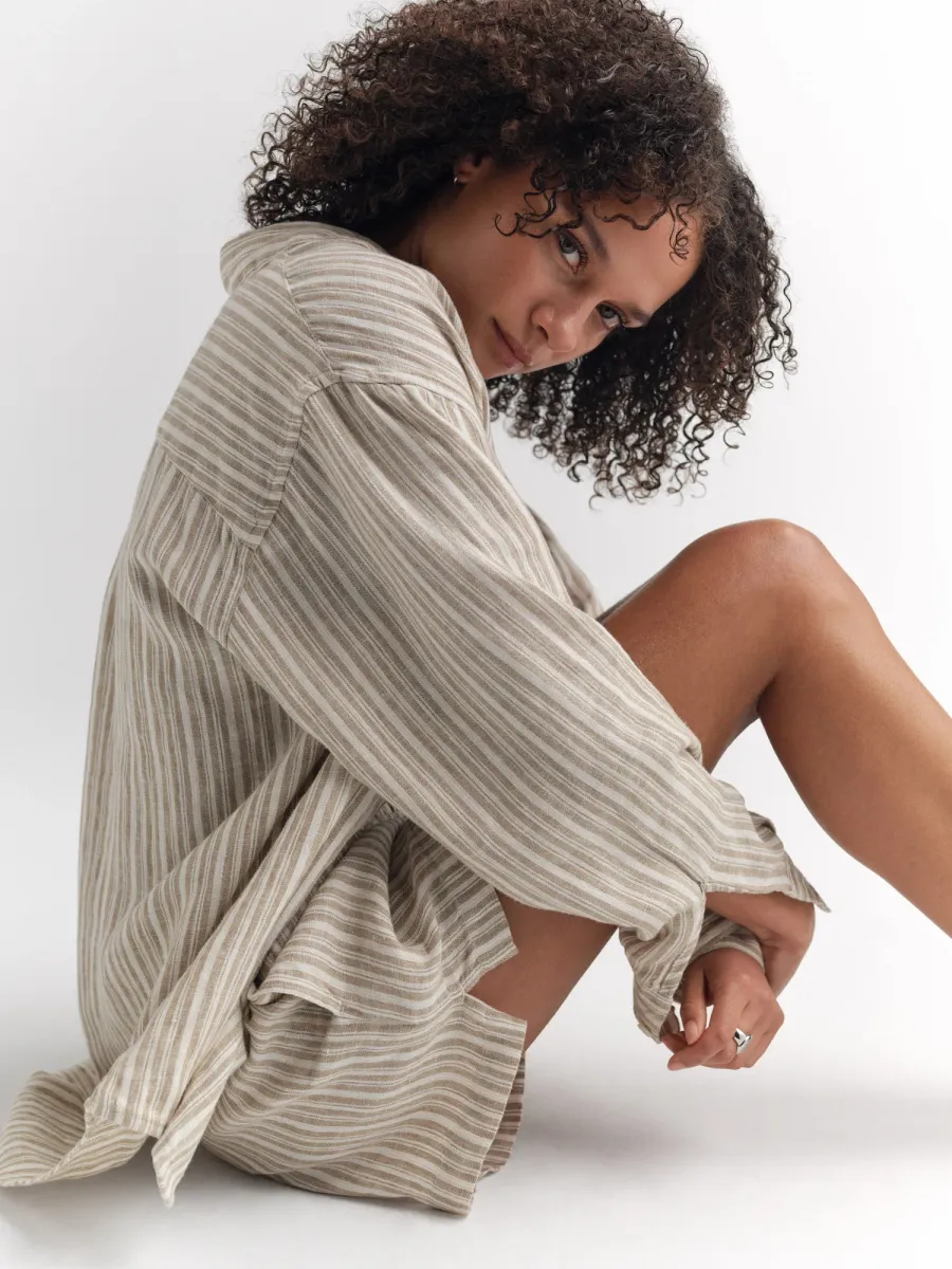 Organic Linen Striped Short 7