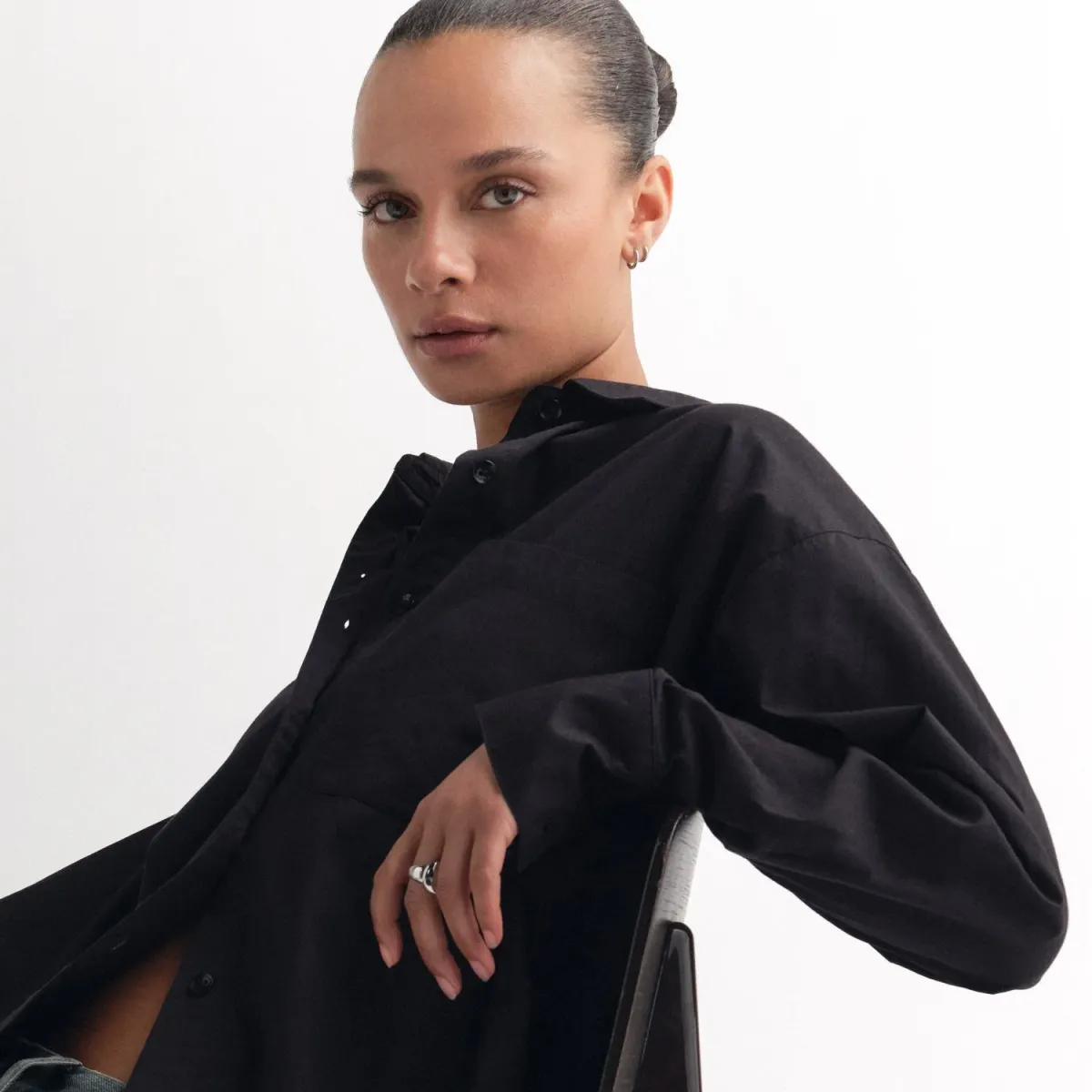 Organic Poplin Long Sleeve Button Down 2