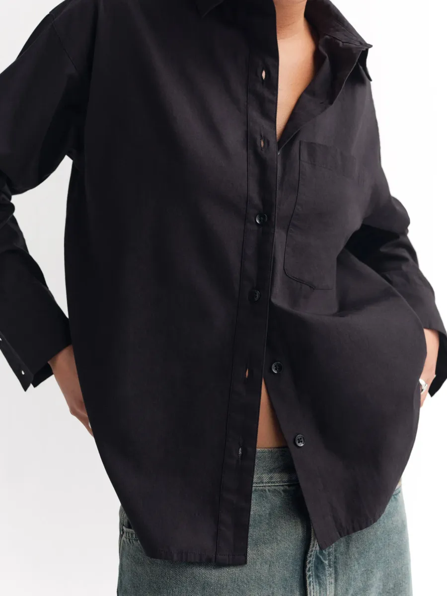 Organic Poplin Long Sleeve Button Down 4