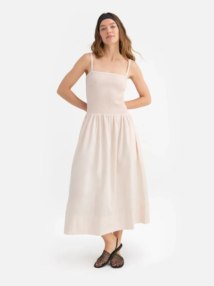 Organic Poplin Smocked Dress 2