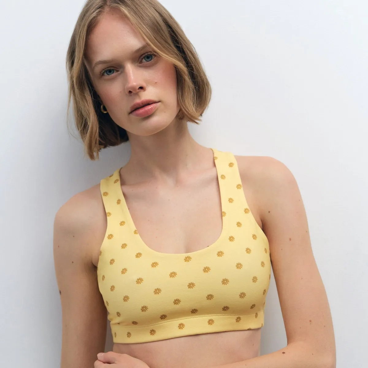 Organic Stretch Printed Sports Bra