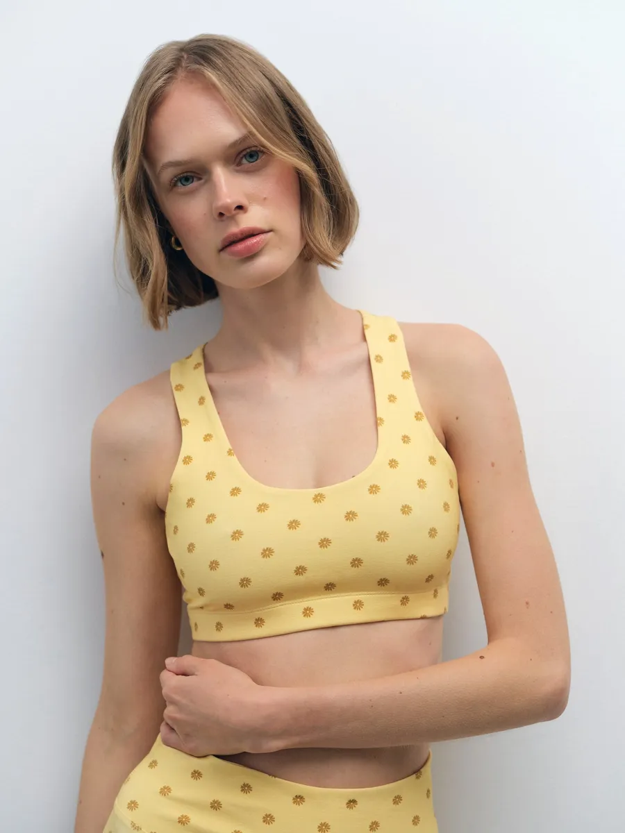 Organic Stretch Printed Sports Bra 2