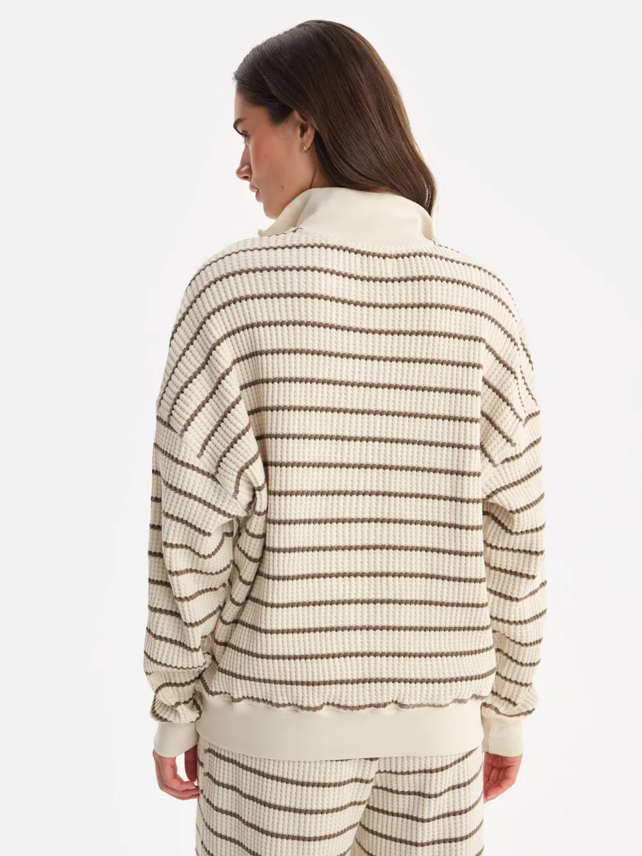 Organic Waffle Collared Half-Zip Sweatshirt 5