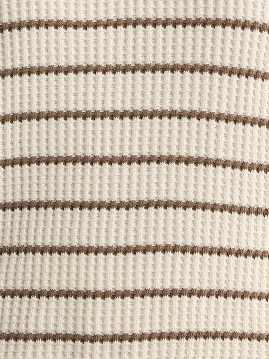 Organic Waffle Collared Half-Zip Sweatshirt 6