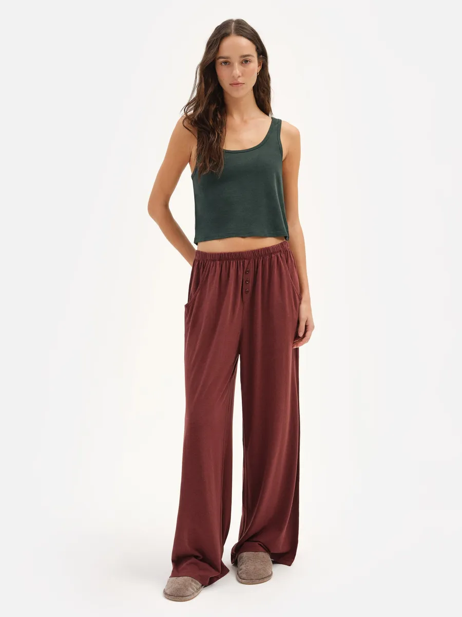 Tencel Sleep Wide Leg Pant 7