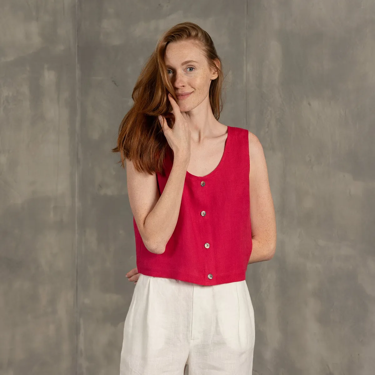 Button Front Crop Top Monica 3