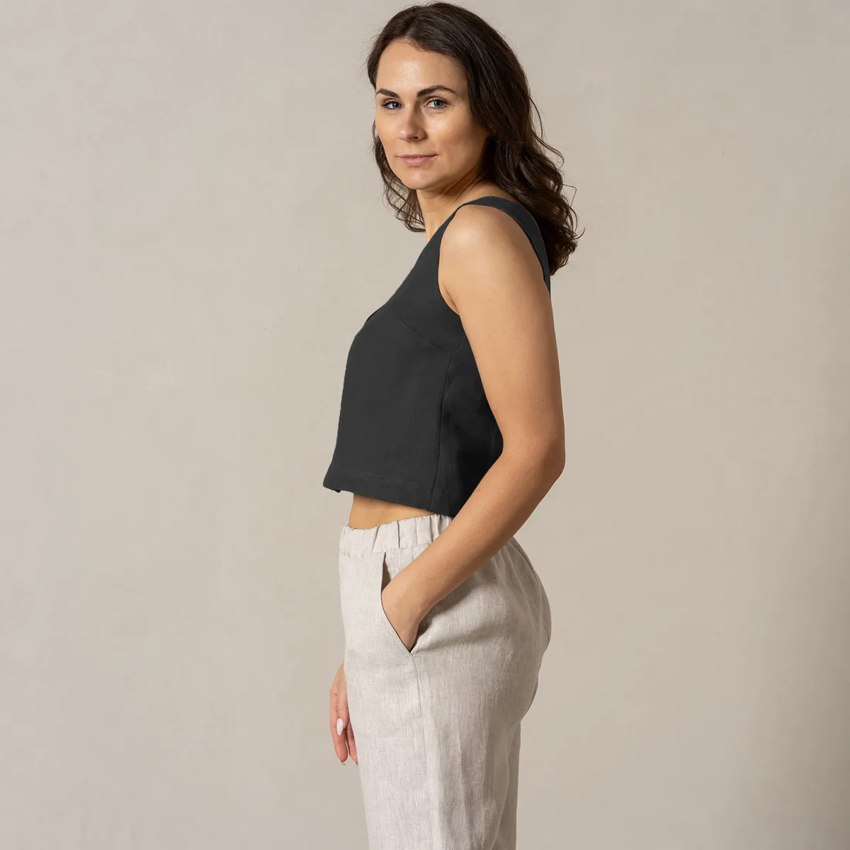 Button Front Crop Top Monica 9
