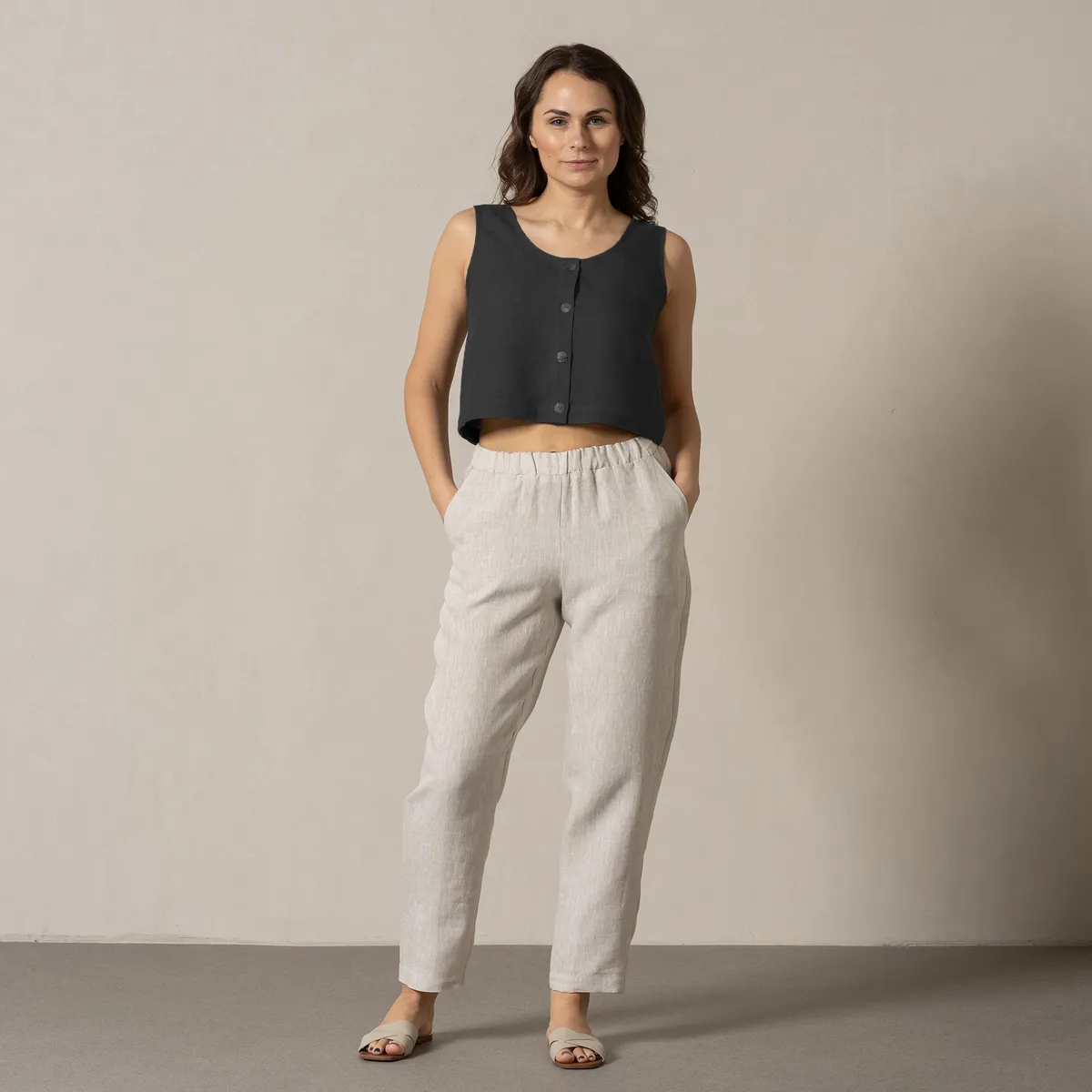 Button Front Crop Top Monica 10