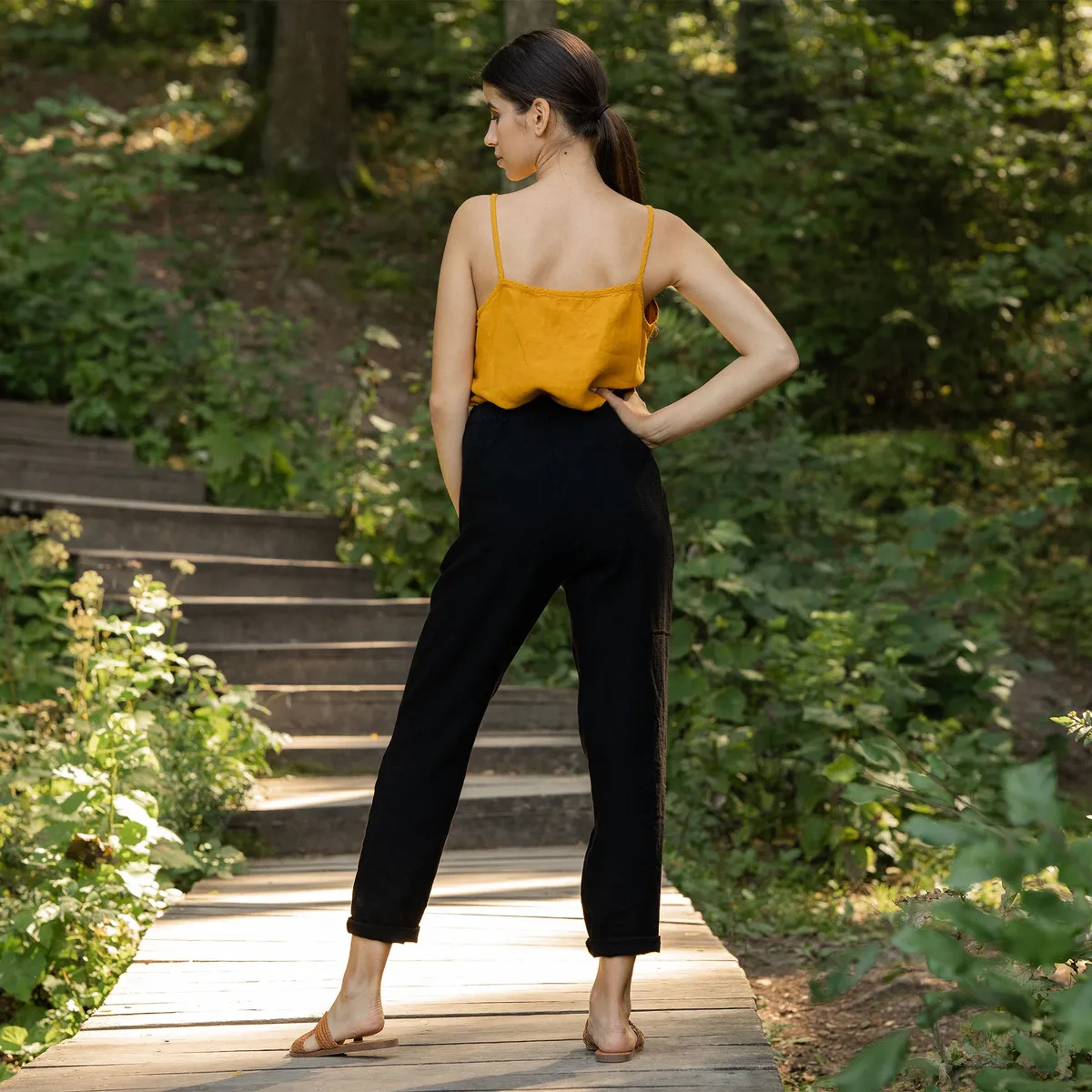 Linen Pants Dakota Pure Black 2