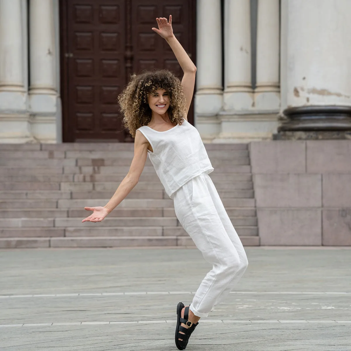 Linen Pants Dakota Pure White