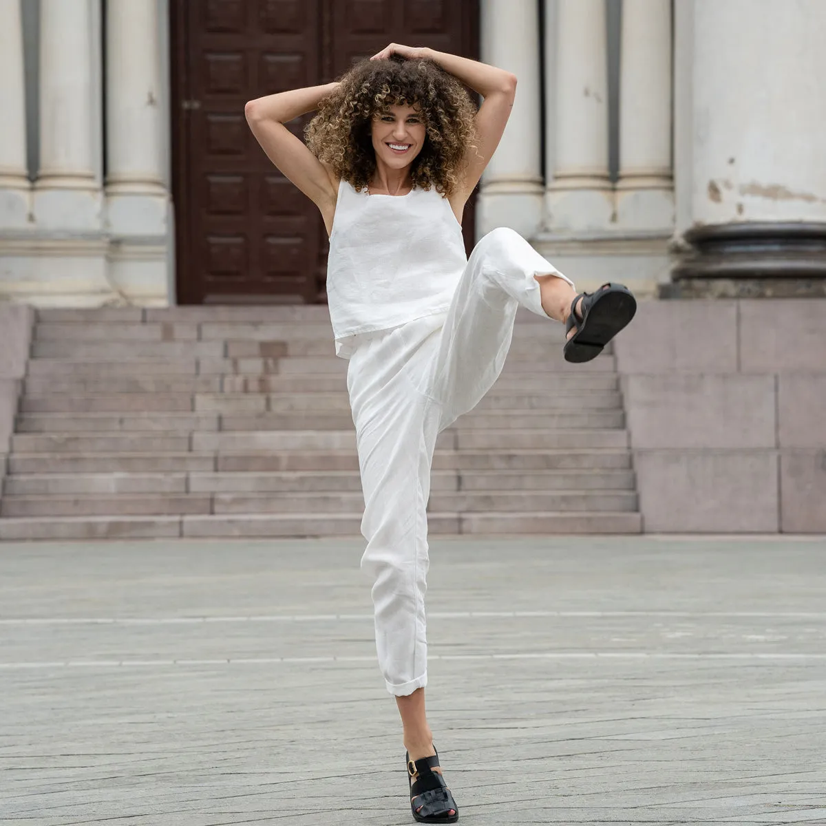 Linen Pants Dakota Pure White 3