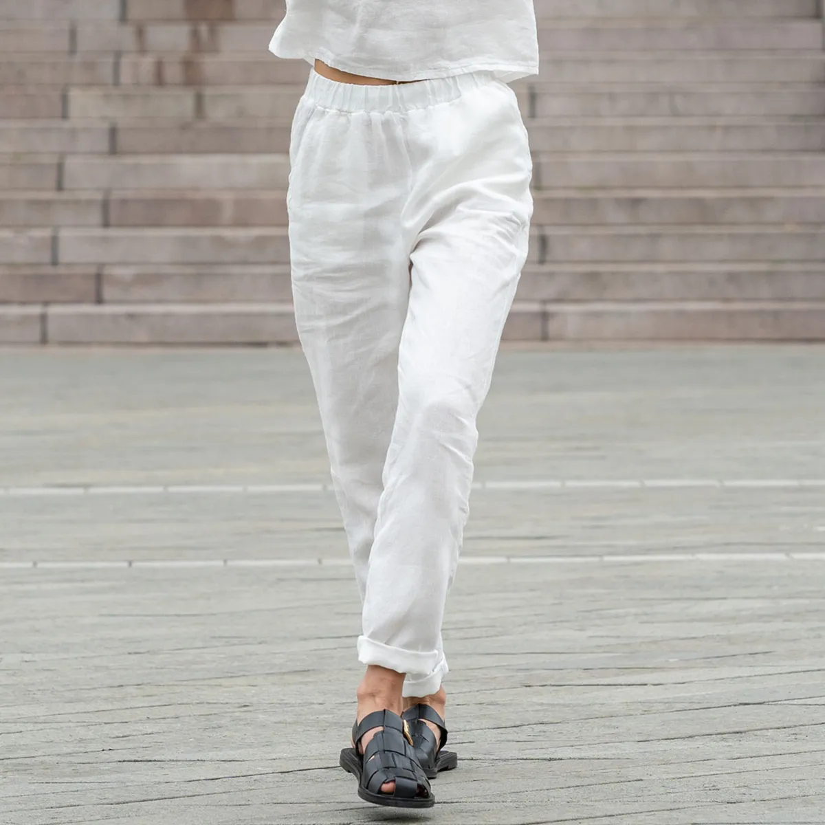 Linen Pants Dakota Pure White 4