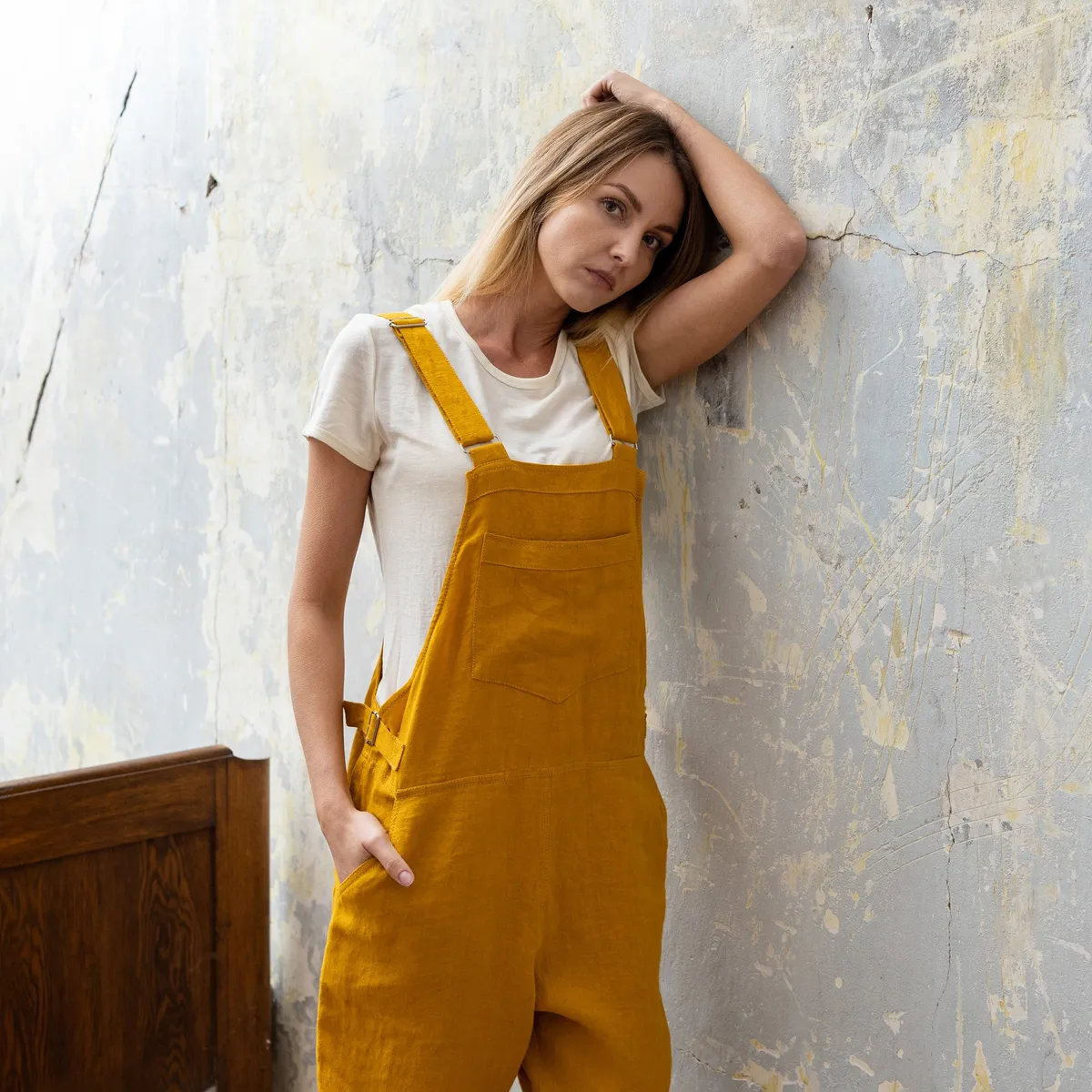 Linen Pinafore Jumpsuit Nicci 11