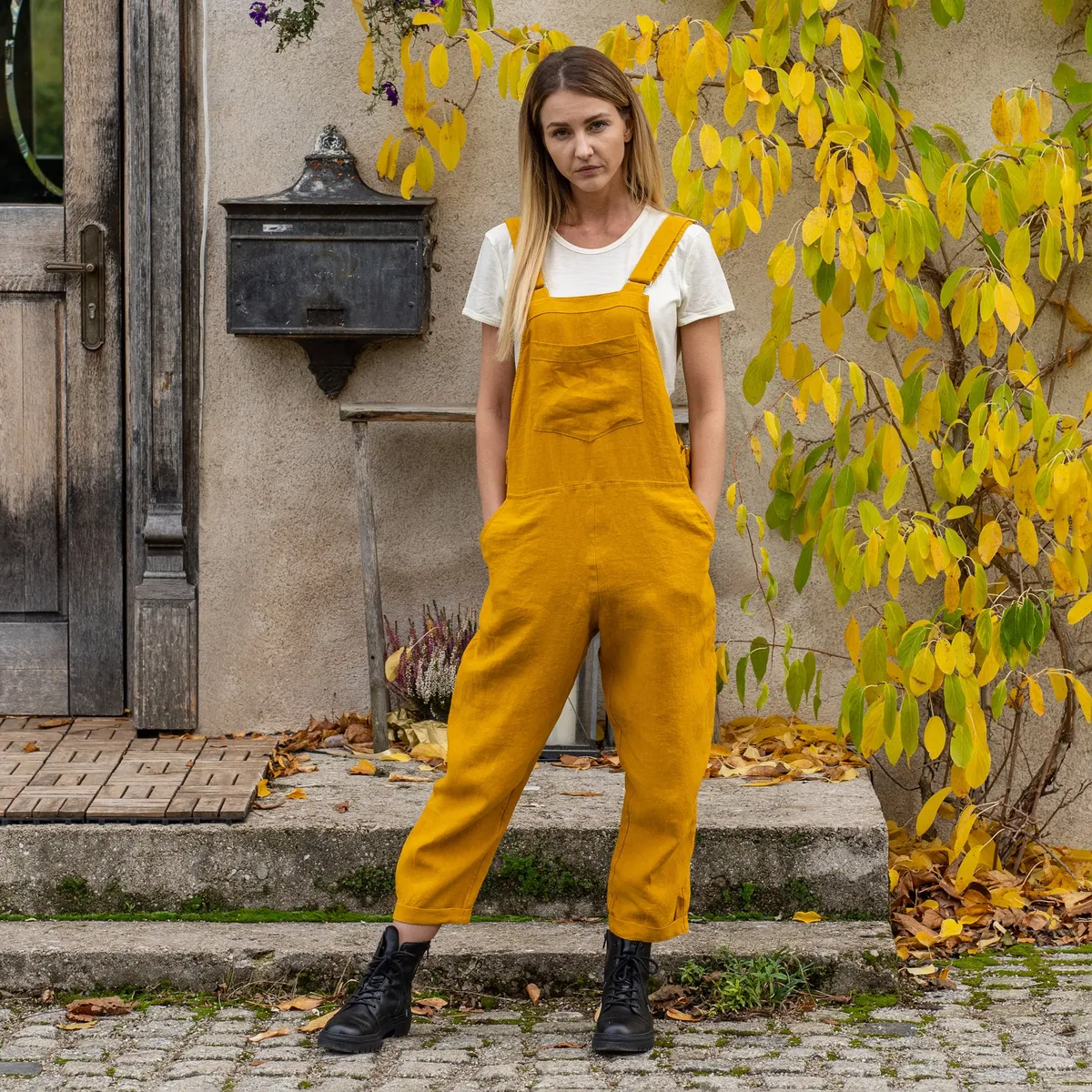 Linen Pinafore Jumpsuit Nicci 12