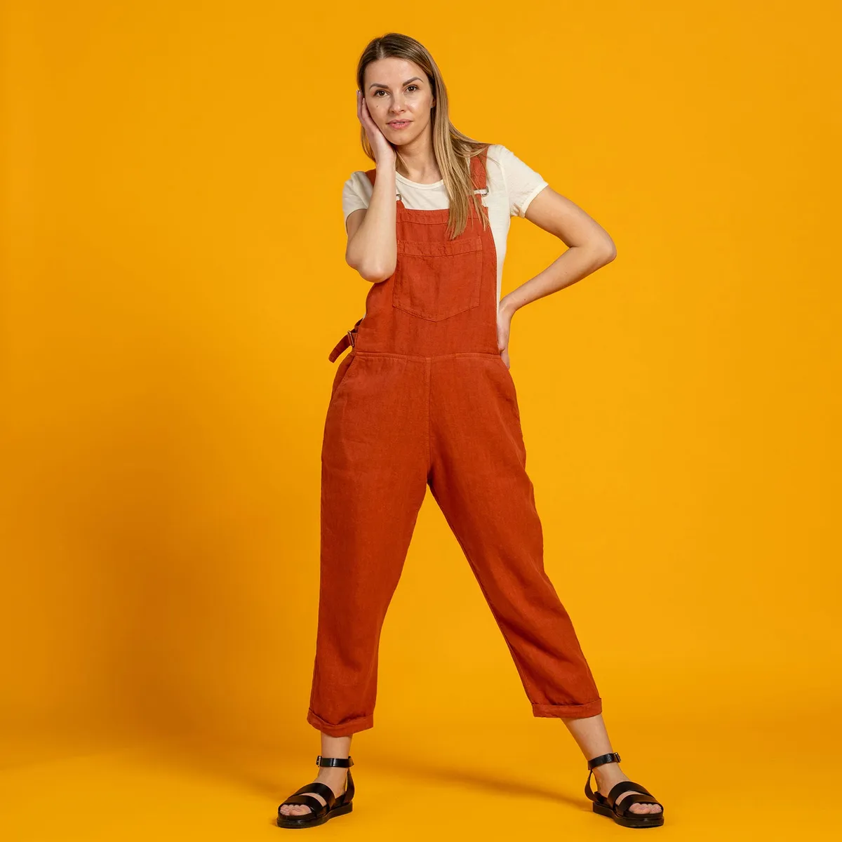 Linen Pinafore Jumpsuit Nicci 19