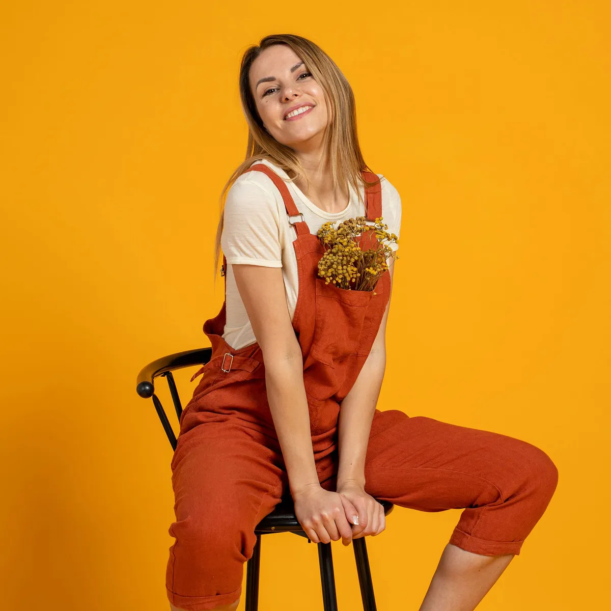 Linen Pinafore Jumpsuit Nicci 20
