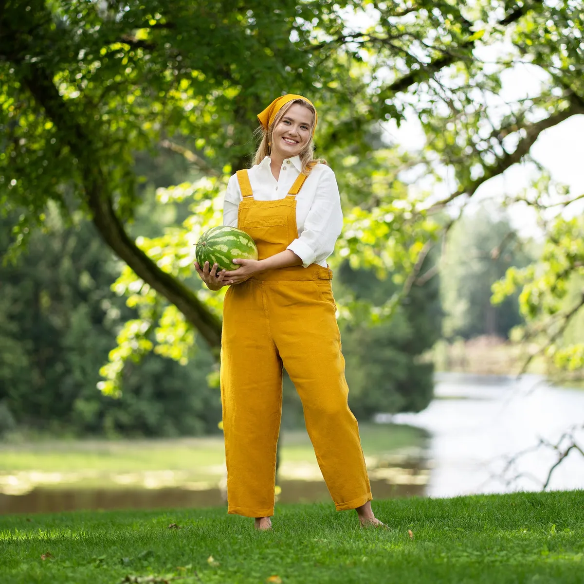 Linen Pinafore Jumpsuit Nicci 3