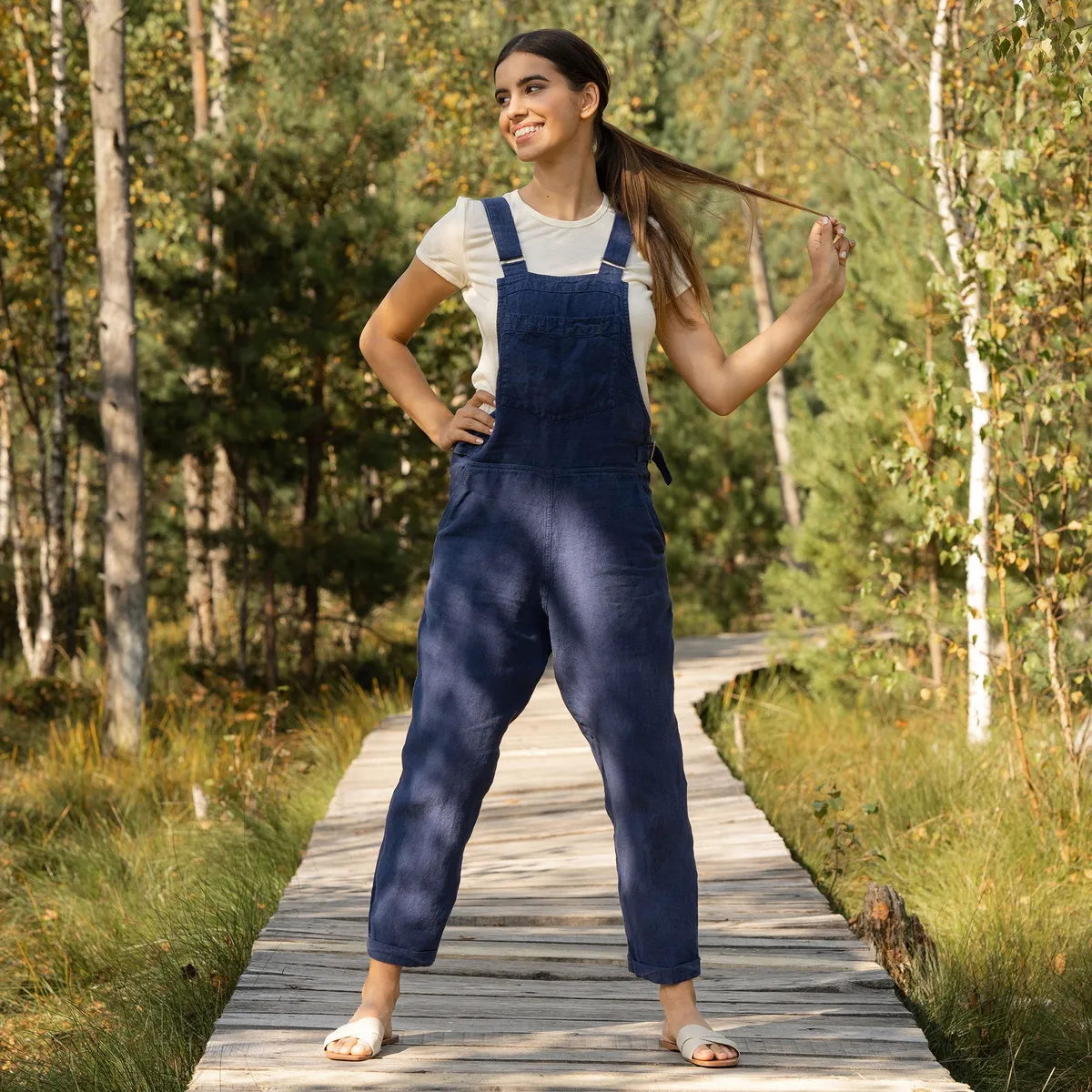 Linen Pinafore Jumpsuit Nicci 22