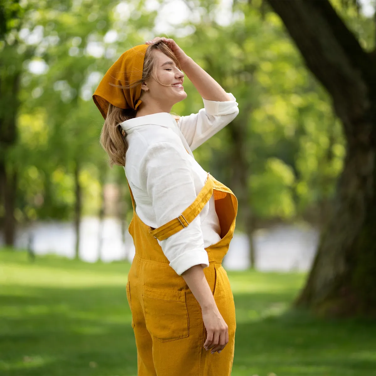 Linen Pinafore Jumpsuit Nicci 9