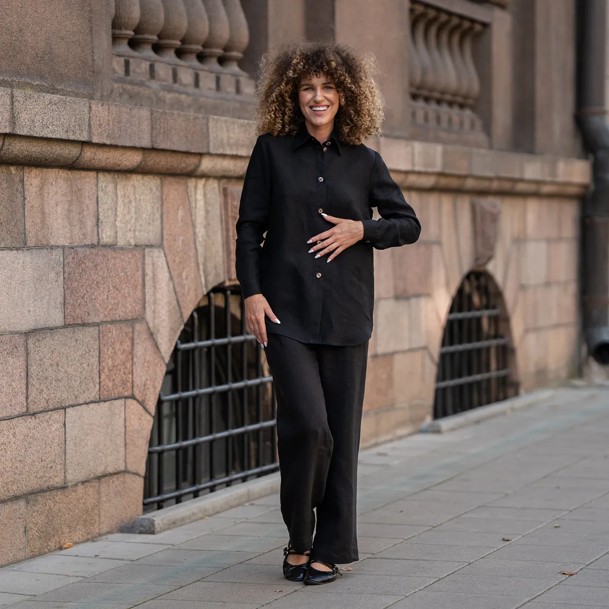 Linen Shirt & Wide Pants 2-Piece 4