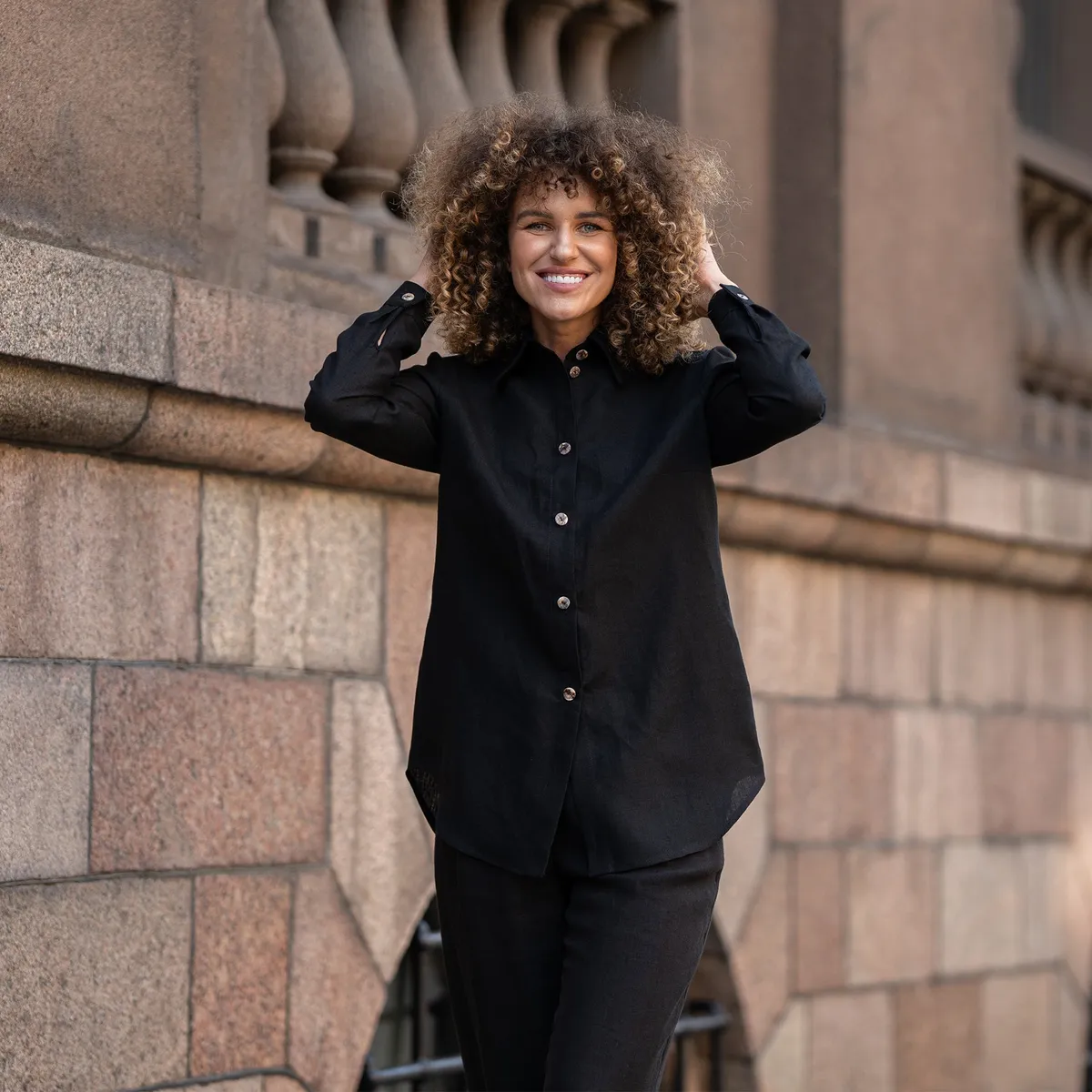Linen Shirt & Wide Pants 2-Piece 5