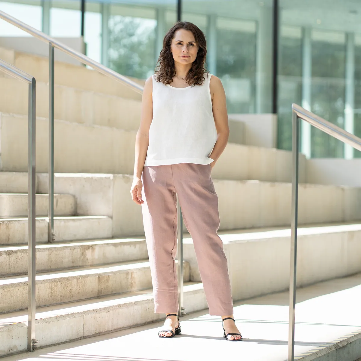 Linen Tank Top Hana Pure White 4