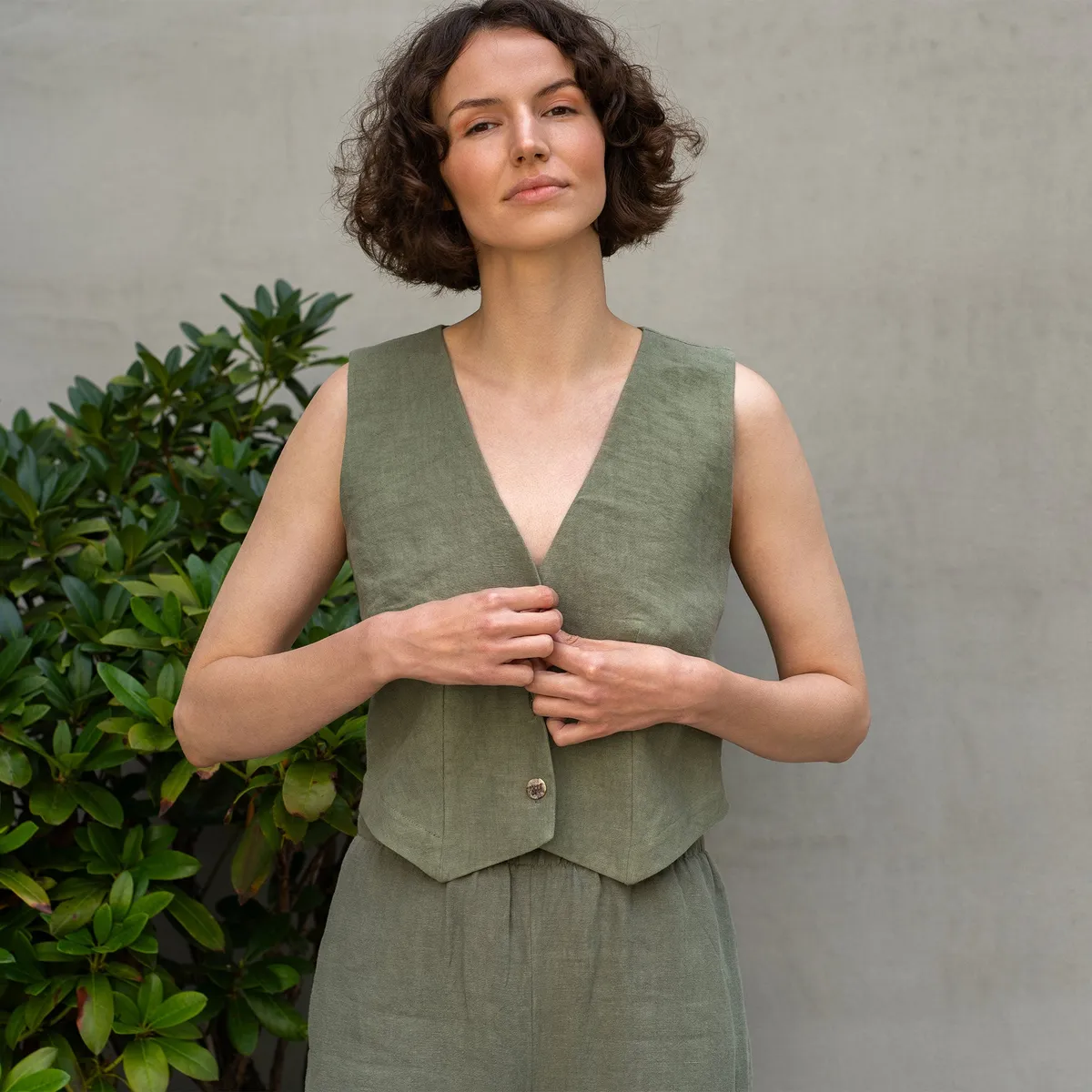 Linen Vest & Wide Leg Pants 2-Piece 20