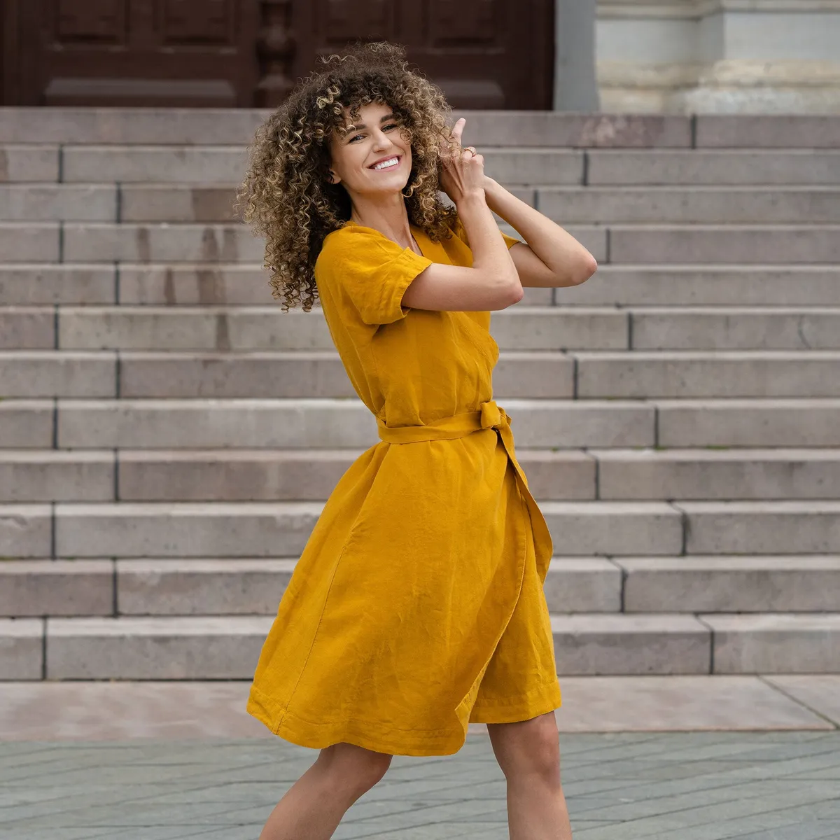 Linen Wrap Dress Eliana 13