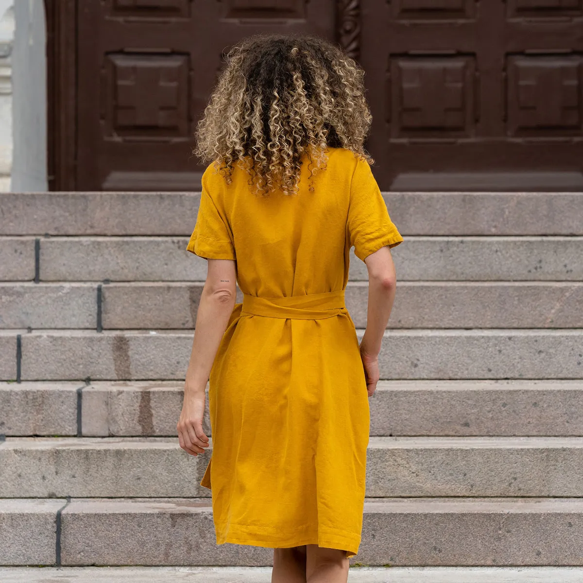Linen Wrap Dress Eliana 14