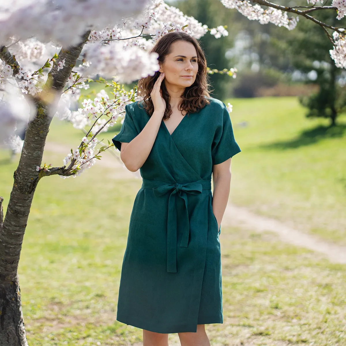 Linen Wrap Dress Eliana 17