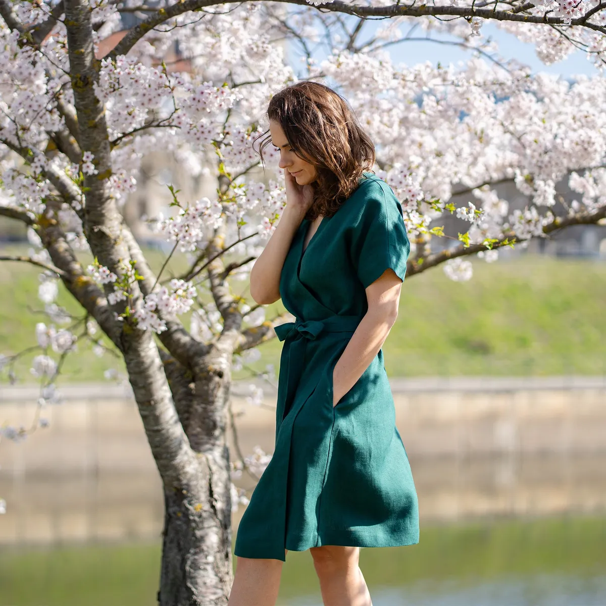 Linen Wrap Dress Eliana 18