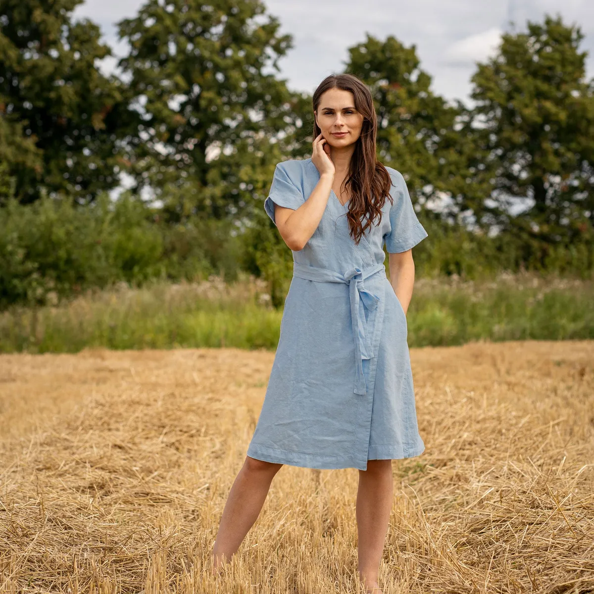 Linen Wrap Dress Eliana 19