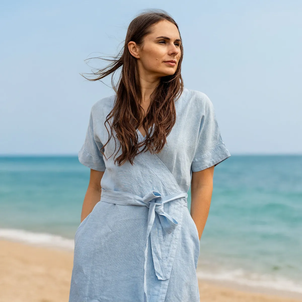Linen Wrap Dress Eliana 20