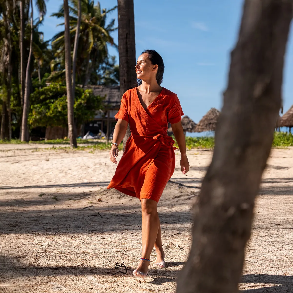 Linen Wrap Dress Eliana 6