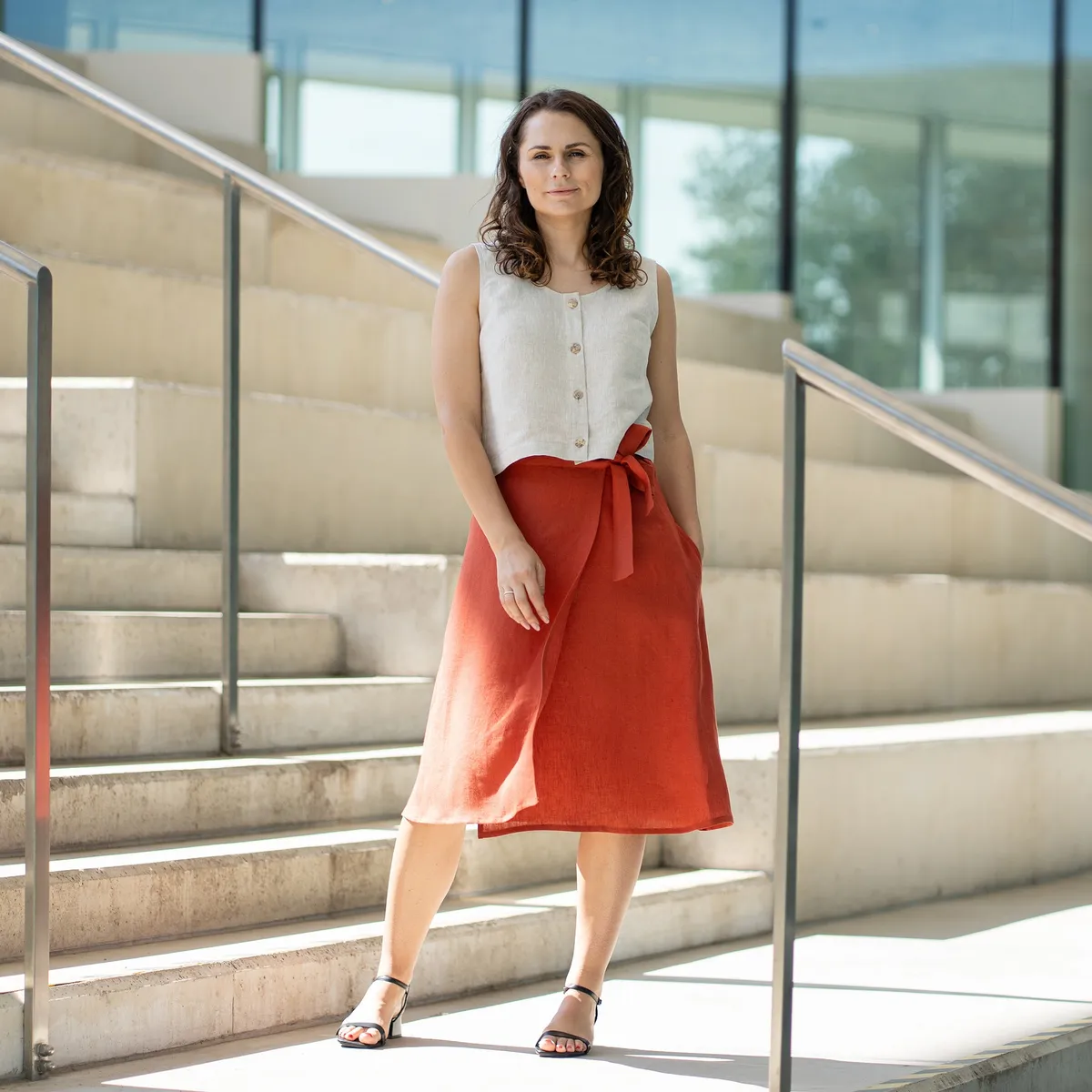 Linen Wrap Skirt Beverly 12