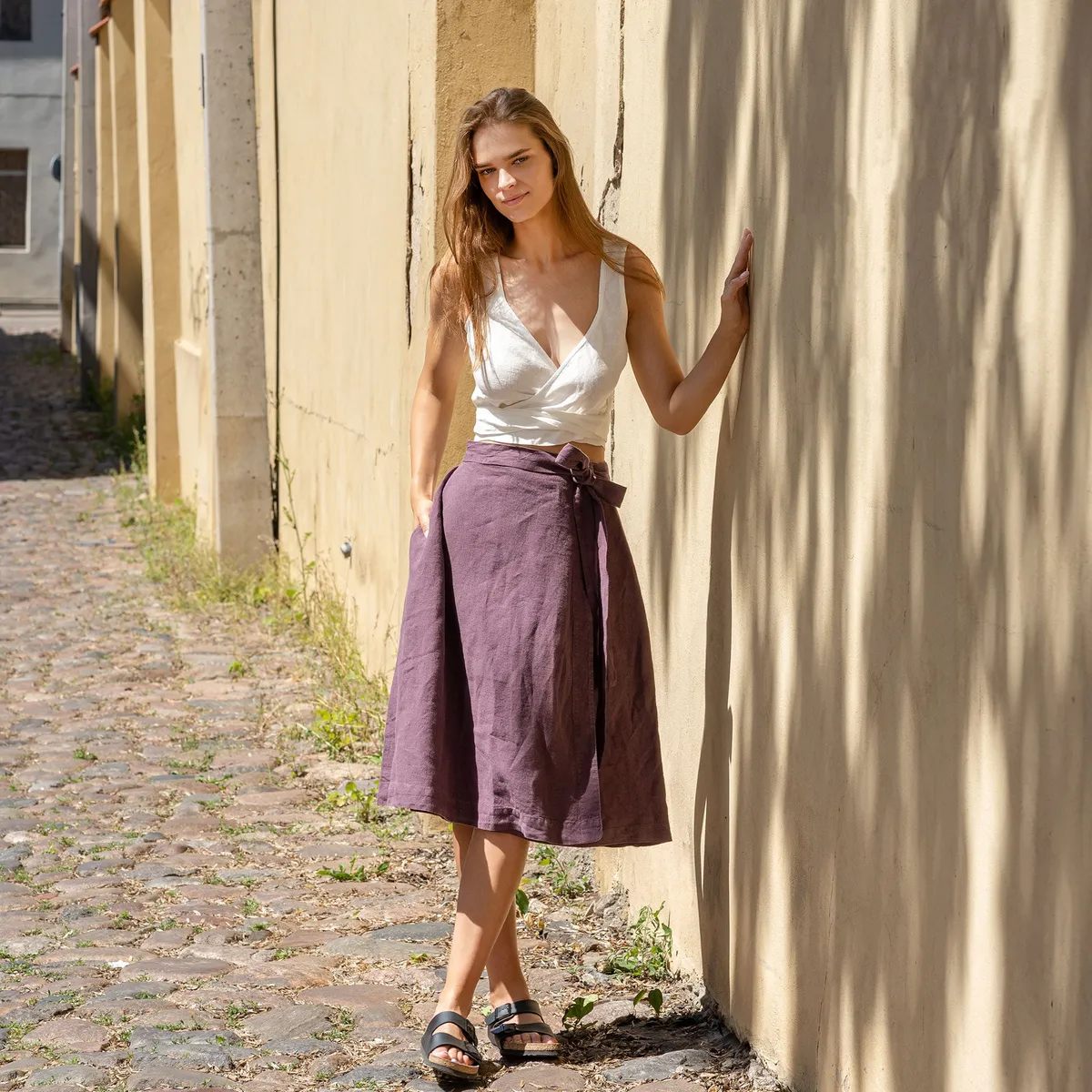 Linen Wrap Skirt Beverly 3