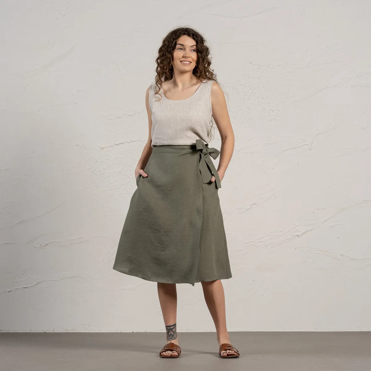 Linen Wrap Skirt Beverly 5