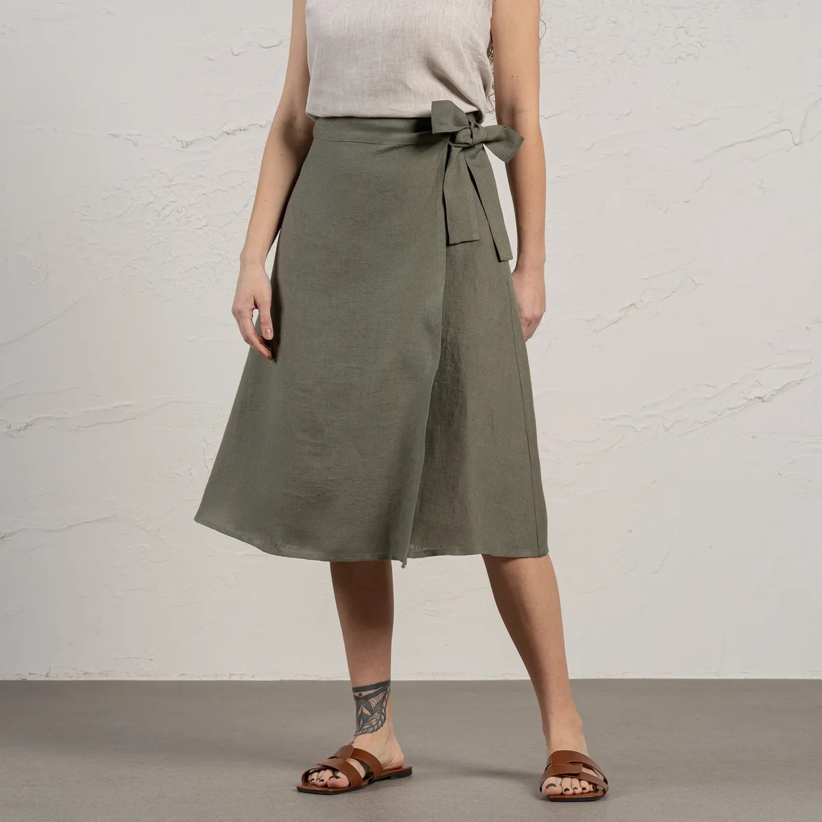 Linen Wrap Skirt Beverly 6