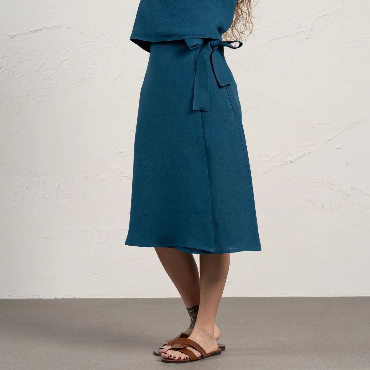 Linen Wrap Skirt Beverly 7