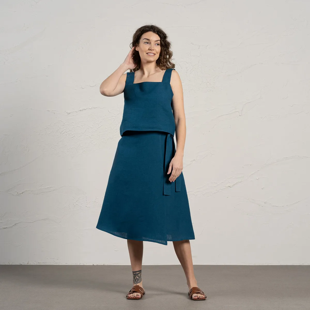 Linen Wrap Skirt Beverly 8