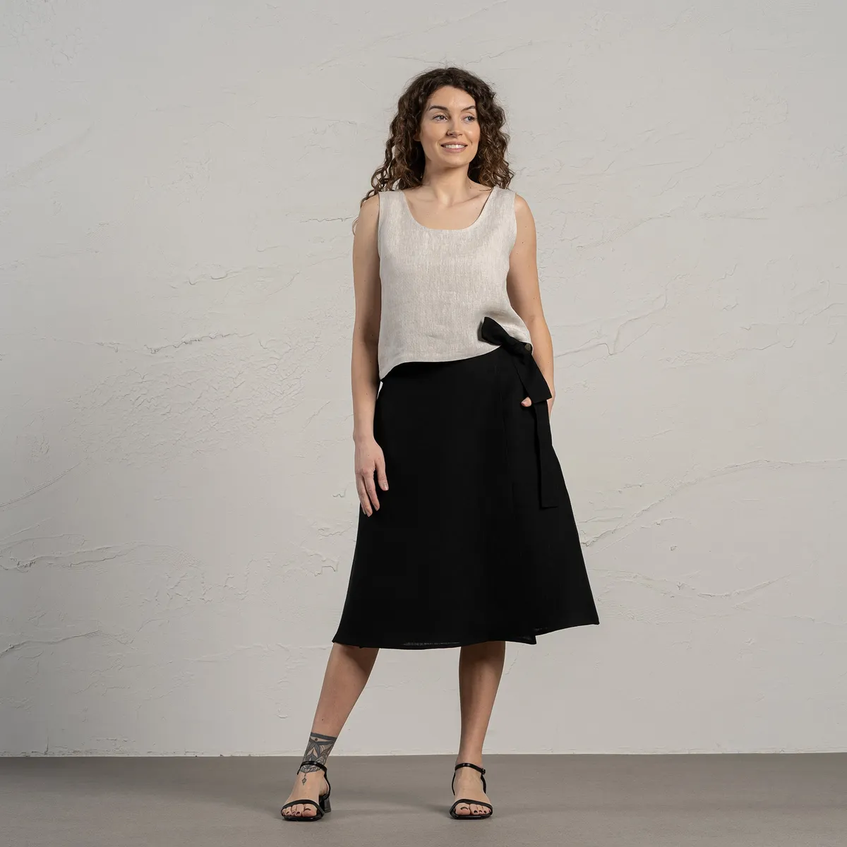 Linen Wrap Skirt Beverly 10