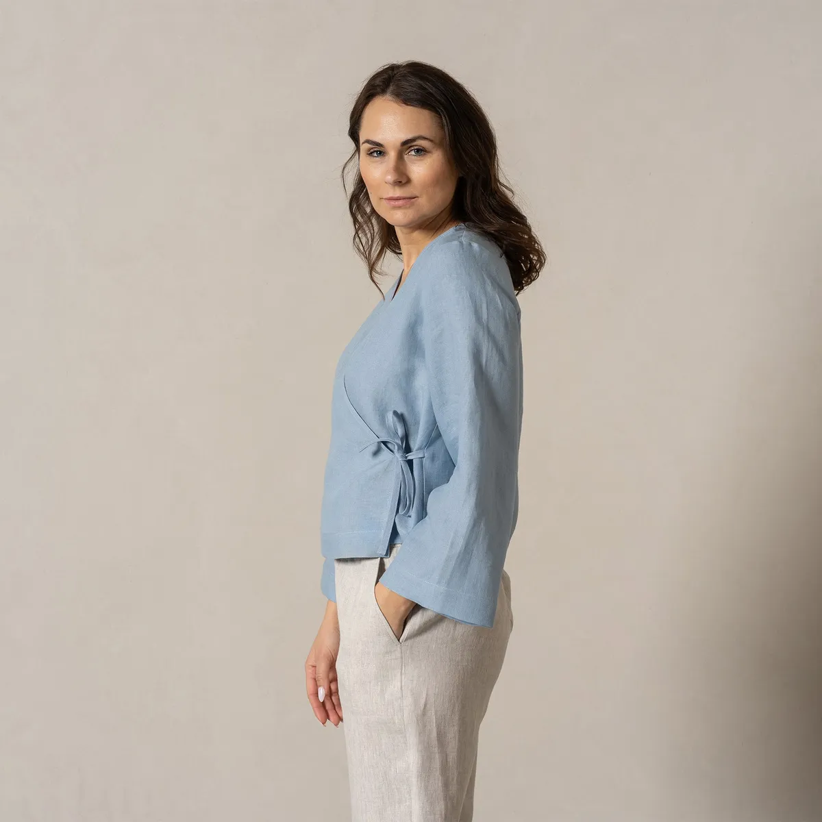 Linen Wrap Top Thea 2
