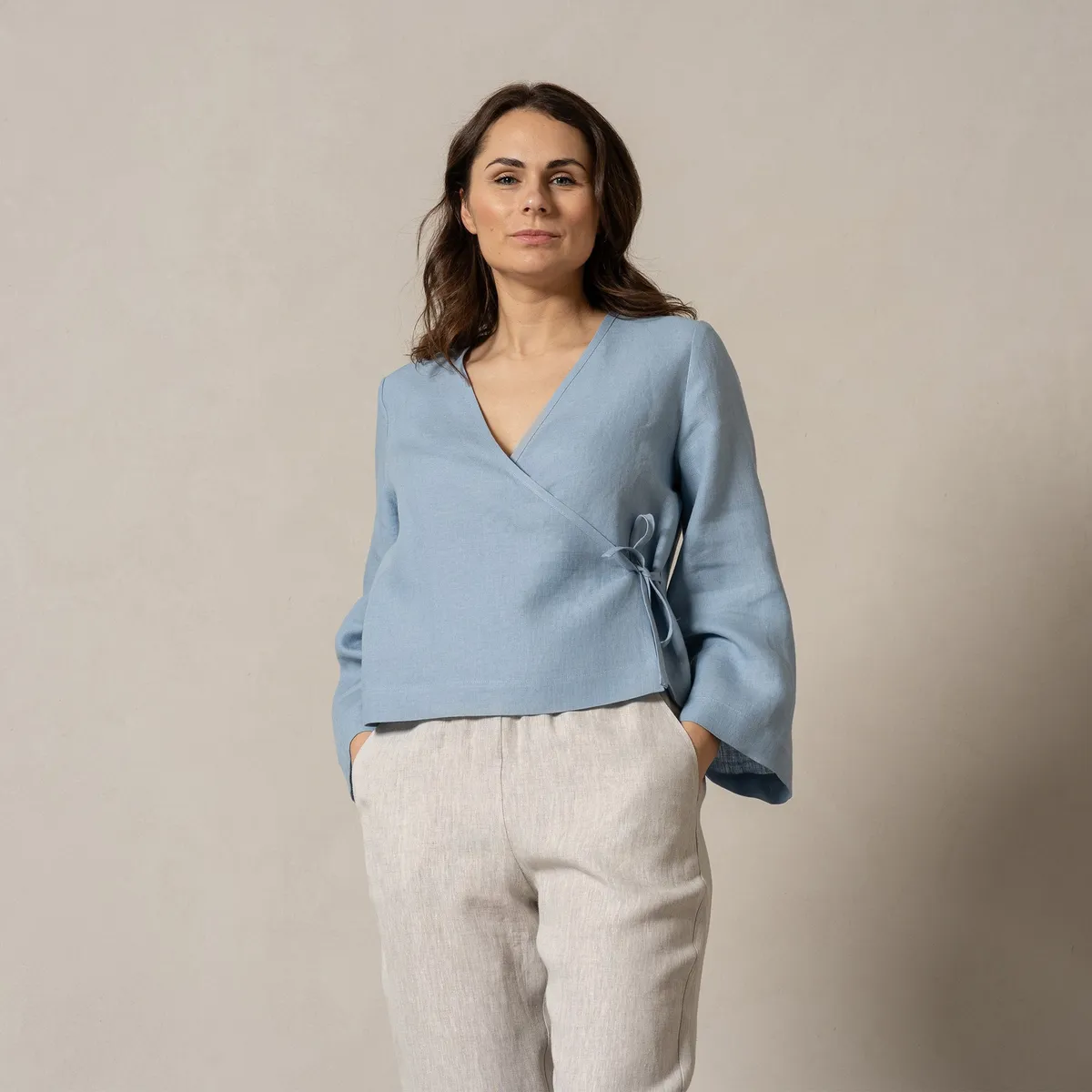 Linen Wrap Top Thea 3